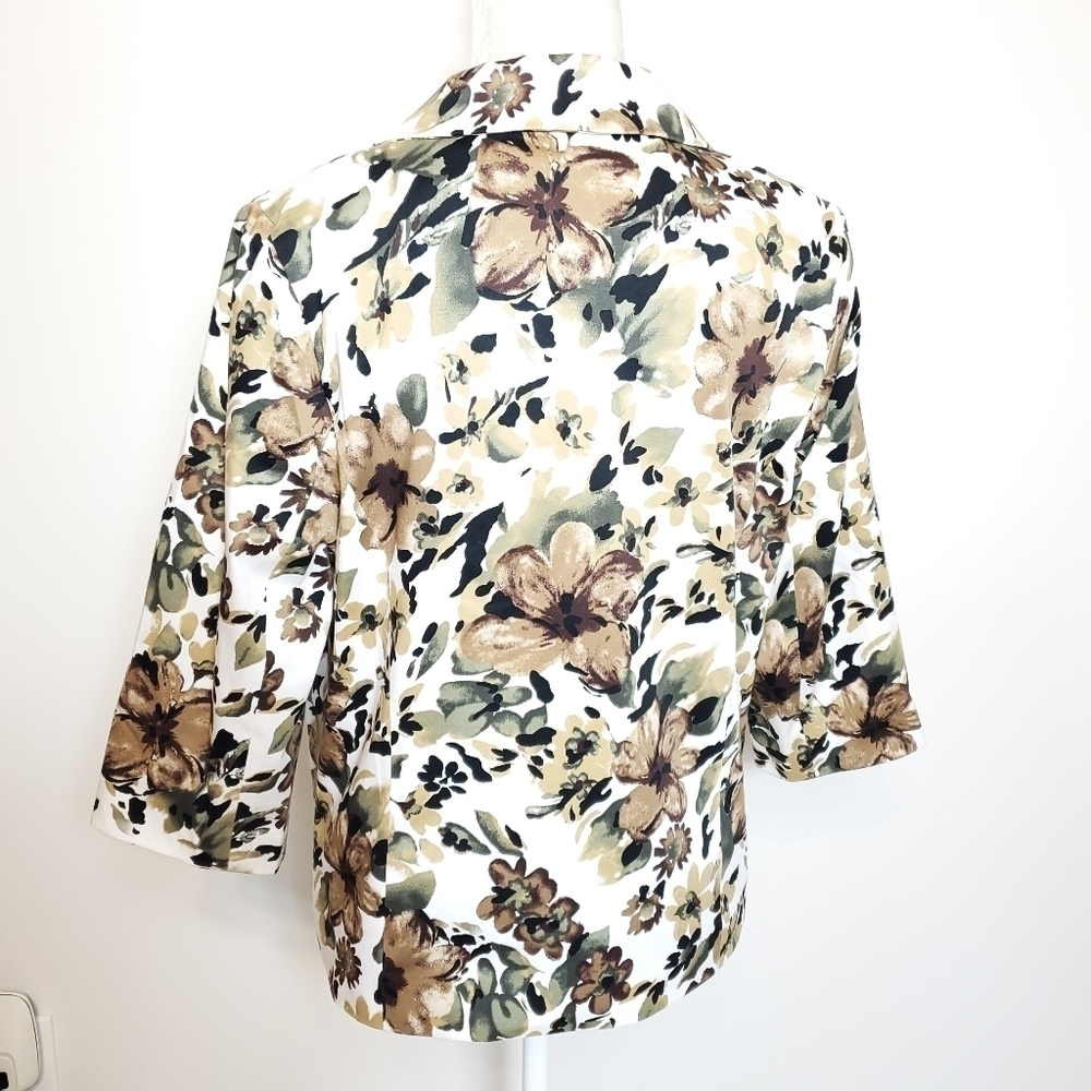 Style Works floral print blazer jacket size 8 - Picture 8 of 12